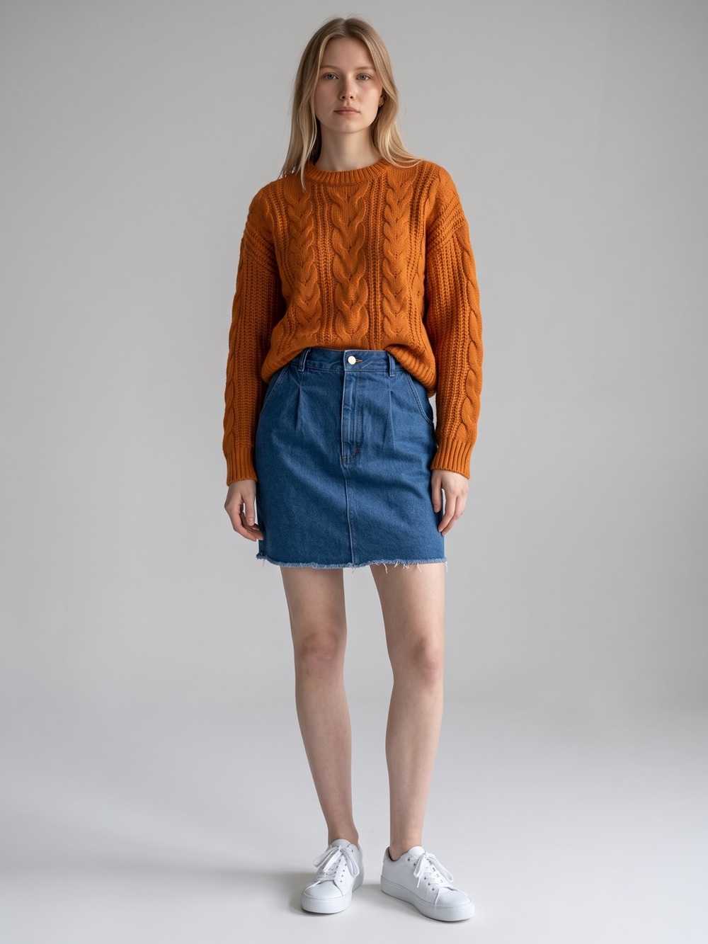 Classic Blue Denim Skirt - Women